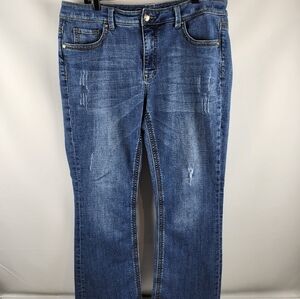 Seven7 Melissa McCarthy Jeans Women 16 Boot Cut Distressed Blue Denim (36x30)